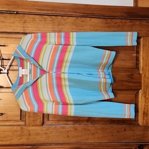 VINTAGE CELINE Blue Striped Cashmere Sweater Hoodie